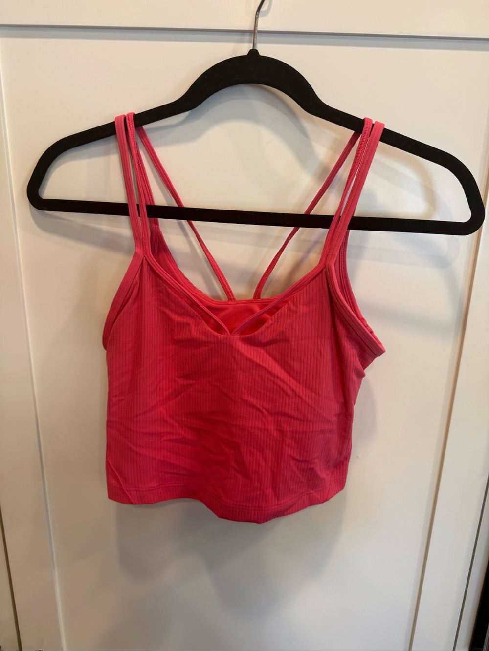 lululemon athletica Hot Pink Strappy Ribbed Crop Tank